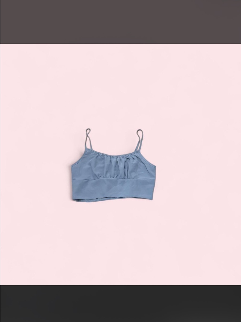 SHEIN Light Blue Cropped Camisole with Gathered Bust